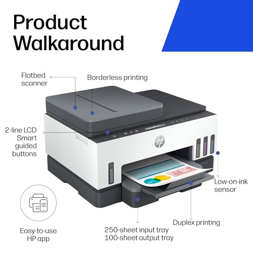 HP Smart Tank 7305 All in One Printer | Perfect for Home | Colour | Wireless | Print, Scan, Copy | Includes up to 3 Years of Ink | Refillable | Document Feeder | 2-Sided Printing | Easy Setup - Image 6