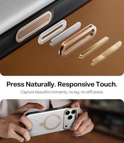 Image of TORRAS Q3 VegSkin Case for iPhone 17 Pro, White | Fit for Magsafe, Stain-Resistant Organic Silicone Leather, Camera Control, Shockproof Anti-Slip Phone Case for iPhone 17 Pro