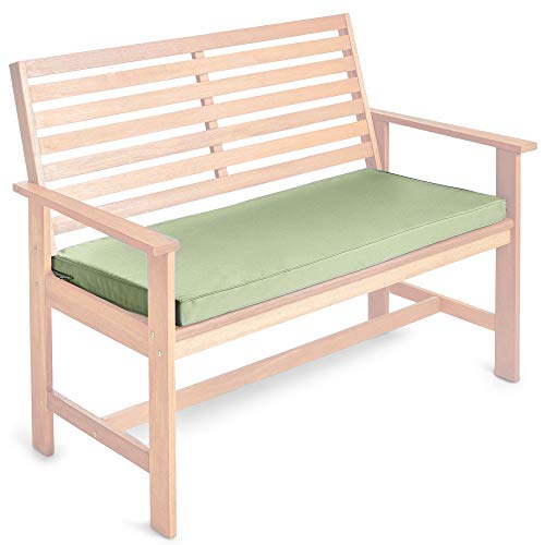 VonHaus Padded Outdoor Bench Cushion 105cm x 49cm x 5cm 2 Seater Cushion Sage Green