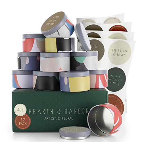 Hearth & Harbor V-HHDYICM29 Tin Candle Jars For Making Candles cover