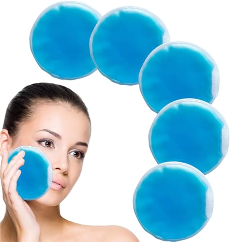 EIHI 5 pezzi Ghiaccio Gel Riutilizzabile, Impacchi Gel Riutilizzabili Fredde e Calde, Set di Cuscinetti Refrigeranti per Lesioni, Sollievo Dal Dolore, Punture di Insetti, Terapie Caldo/Freddo
