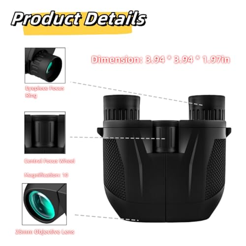 Binoculares compactos 10x25 para adultos y niños miniatura 2