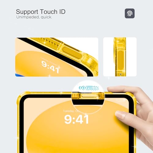 Image of MOCA Case for iPad 6th 5th Generation (iPad 9.7 inch, 2018 /2017), AIR 2 Impact Resistant, Slim, Lightweight Glitter Case (Yellow, ipad 9.7 inch)