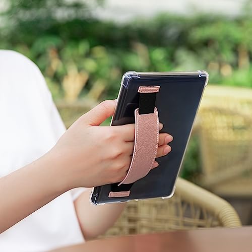 Image of CoBak Clear Case for 6 inch E-Reader 2024 and 2022 (11th Generation) with Elastic Hand Strap - Ultra-Slim Soft TPU Transparent Cover, Lightweight & Durable Protection.Rosegold