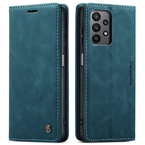 FCOZCKLOM Compatible with Samsung A23 Wallet Phone Case,Galaxy A23 Phone Case with Card Holder Kickstand Protective Flip Folio Leather Case Wallet for Samsung Galaxy A23 6.6 inch (Blue)