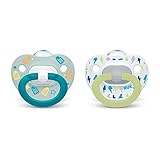 NUK Glow-in-The-Dark Orthodontic Pacifiers, Boy, 6-18 Months, 2-Pack