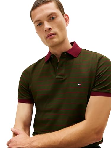 Image of Tommy Hilfiger Men's Short Sleeve Polo Shirts in Regular Fit With Stretch and Organic Pique Cotton