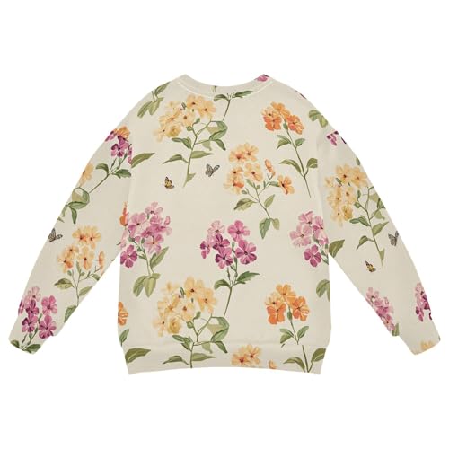 JUNZAN Retro Phlox Beige Little Kids Hoodie Sweatshirt Crewneck Sweatshirts for Boys Camping 4T2