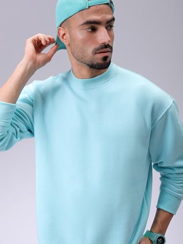 Image of The Indian Garage Co Men Oversized Solid Overhead Crewneck Sweatshirt