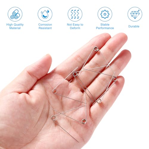 VooGenzek 30 Stücke 0.5 * 4.5 mm 60° Gerader Torsionsfeder, Edelstahl-Torsionsfeder, Torsionsfeder In V-Form, Für Die Heimwerker-Holzbearbeitung, Möbel, Reparaturprojekt