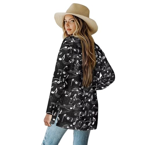 Image of Womens Open Fron Cardigan Sweaters Long Sleeve Oversized Casual Tops Loose Lightweight Daily Coats with Pockets