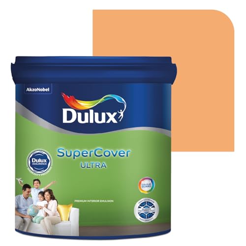 Image of Dulux SuperCover Ultra - Premium Interior Emulsion For Walls and Ceilings | Smooth Matte Finish | Durable, Long-Lasting with Extra Coverage (1L, Orange Cantaloupe, 4 Years Warranty)