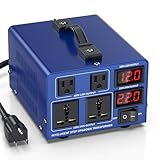 CELYYPU 1500 watt Voltage Conversion Transformer Heavy-Duty Step-up/Step-Down AC 110V/120V/220V/240V Power Conversion, with resettable Circuit Breaker Protection, with US Power Cord, LCD Display