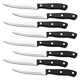 Best Premium 8-Piece Steak Knife Set, Perfect Edge Stainless Steel with Ergonomic Handle