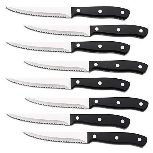 Best Premium 8-Piece Steak Knife Set, Perfect Edge Stainless Steel with Ergonomic Handle
