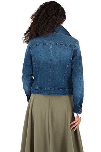 Poetic Justice Curvy Women's Dark Blue Antique Wash Denim Jackets3