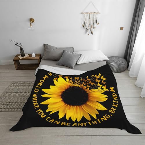 Couverture flanelle imprimé papillon, cadeau idéal pour lit