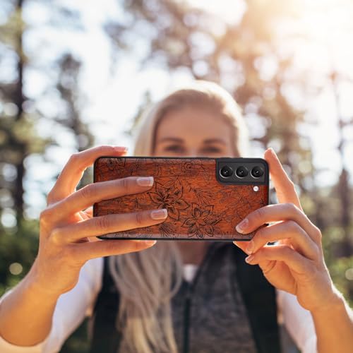 Coque de téléphone compatible avec Samsung S21 Plus motif fleurs