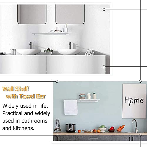 Kaphome Floating Shelf With Towel Bar,24 Inches Stainless Steel Bathroom Shelves Wall Mounted thumb #5