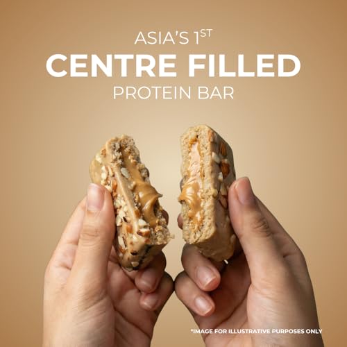 Image of STROOM Asia's First Centre Filled Protein Bars | 10g Protein (6 Bars, 45 Grams Each) | Cookie Crunch Delight | Protein Bars Muscle Growth & Repair | Source of Fibre & Iron | No Artificial colors l 100% Premium Protein