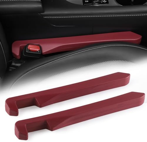 2-Pack Leather Car Seat Gap Filler – Stop Items Falling Between Seat & Console, Universal Fit For Cars, SUVs, Trucks