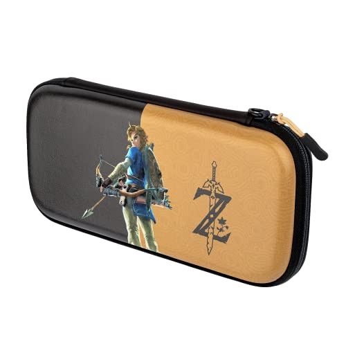 Pdp Gaming Licence Officiel Switch Slim deluxe Travel Case - Zelda Breath Of The Wild - Semi-Hardshell - Console Stand - Protective Pu leather - Holds 14 Games - Works avec Switch Oled And Lite