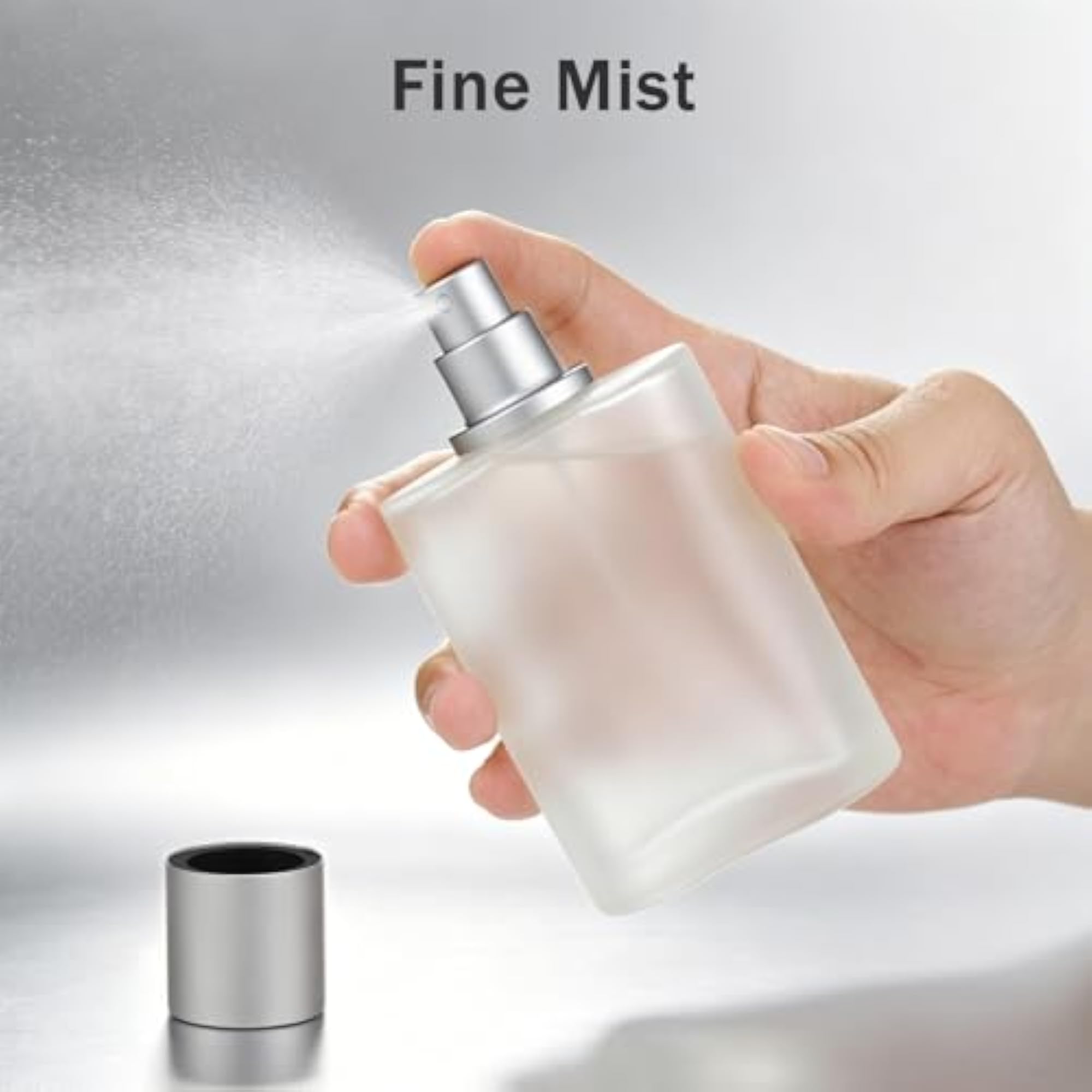 100ML Refillable Spray Perfume Bottle, Frosted Clear Glass