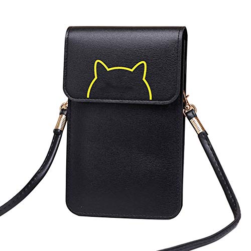 Domeilleur Changer Le Sac, Touches écran Sac de téléphone Portable, Touches écran PU Cuir Changer Sac Femmes Crossbody Mobile Phone Pouch Wallet