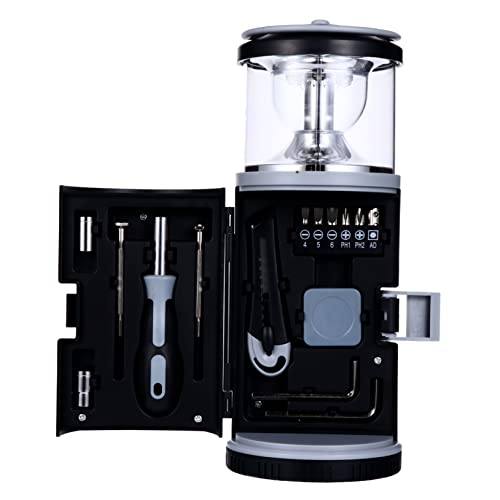 FOYTOKI Camping Lantern Flashlight Set with Multifunctional Screwdriver Tools Handheld Lamp Waterproof