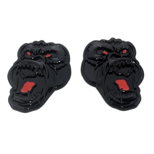 Image of 2 Pcs ngry Gorilla Ape Angry Side Rear Emblems 3D Badge Car Truck Motorcycles Decal Sticker (Black Red)