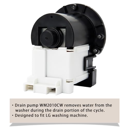 Siwdoy WM2010CW Bomba de drenagem compatível com máquinas de lavar roupa LG WM1388HW WM1812CW WM1814CW WM1377HW WM0532HW WM2032HW WM2075CW WM1815CS WM0742HGA