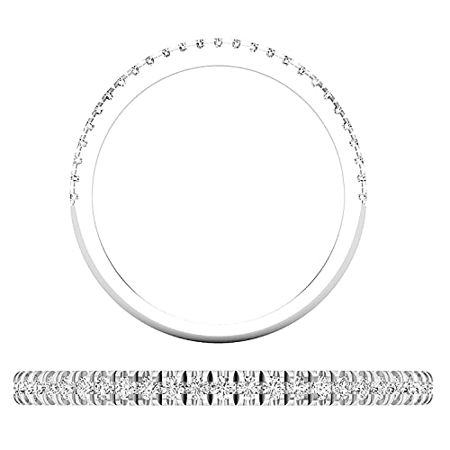 Dazzlingrock Collection 0.15 Carat (ctw) Round Lab Grown White Diamond Half Eternity Stackable Wedding Band for Women | 925 Sterling Silver2