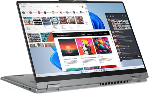 Image of Lenovo IdeaPad 5 14 inch Touch Ryzen 7 2-in-1 Laptop, 14 inch FHD+ Touchscreen, AMD Ryzen 7 8845HS, 16GB RAM, 1TB SSD, FP Reader, Backlit KB, Stylus Pen, Wi-Fi 6, Win 11 Home