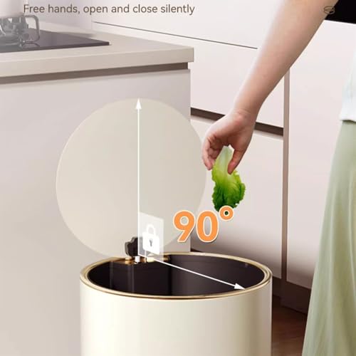 Caneca de basura circular blanca con pedal, 10 ml miniatura 3