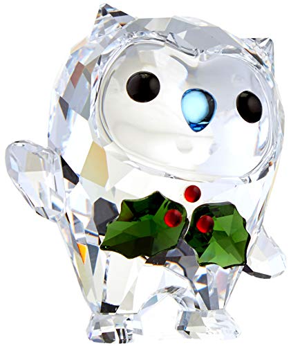 SWAROVSKI 5393324 Hoot-Happy Holidays, A. E. 2018, Clear Crystal with Red/Green