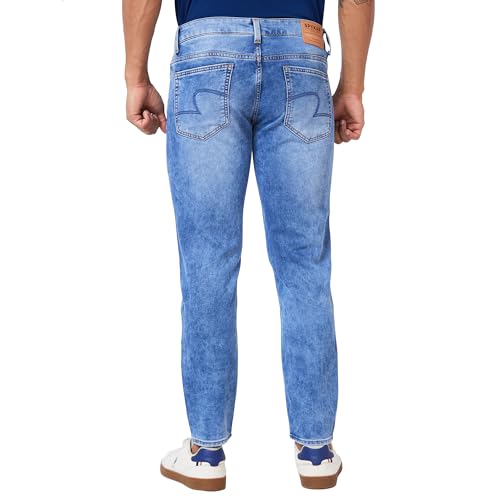 Image of Spykar Men's Kano Slim Fit Mid-Rise Jeans (Ankle Length)