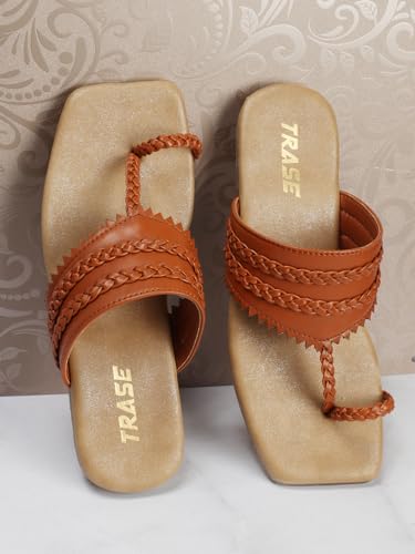 Image of TRASE Casual Flat Slippers For Women Sandals Stylish Footwear Flats Slippers Fashion Girls Chappal Ladies Sandal Daily Use, Ladies Sandals For Women Flat (46037)