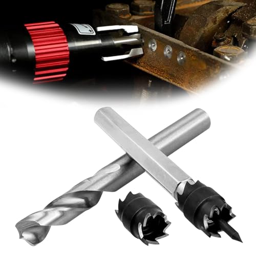 Mesee 10 Stück Punktschweißschneider-Set, 3/8 & 5/16 Schweißpunktbohrer, HSS Doppelseitige Schweißpunktfräser, Plattentrenner für Bohrmaschine, Schweißen, Autokarosseriearbeitswerkzeug