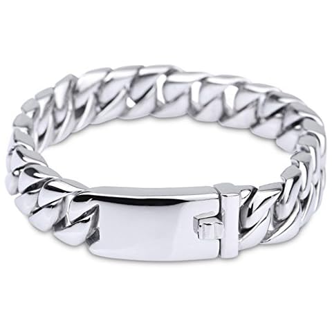 Qiaonitu Stainless Steel Cuban Link Bracelet Cover