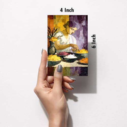 Image of SiddArtify Abstract Geometric Wall Art Prints Set - Modern Poster Decor for Living Room Bedroom Office - Set of 2-4x6 Inch - Board (Pack of 6) - Sticker (Pack of 6)