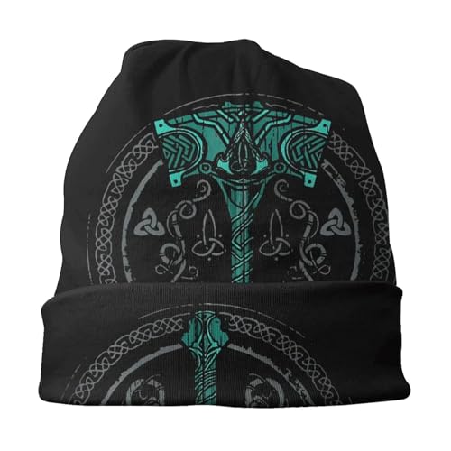 Bonnet de ski pour hommes et femmes imprimé tattoo nordique décontracté