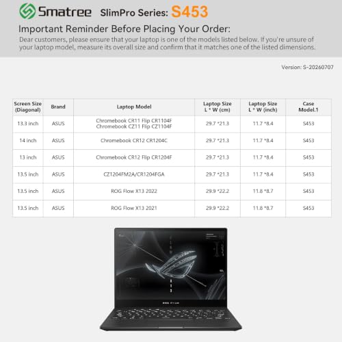 Image of Smatree SlimPro Laptop Case for 11.6 inch ASUS Chromebook CR11 /CZ11 Flip