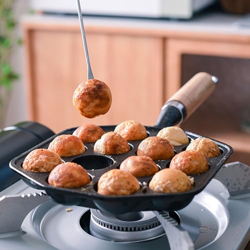 Poêle takoyaki maker en fonte qui ne colle pas avec accessoires de cuisson - 3