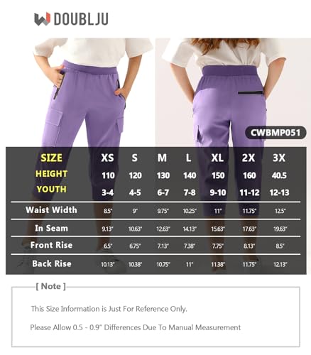 Image of DOUBLJU Lightweight Hiking Sweatpants Women Girls Kids Slightly Elastic Quick Dry Capri Cargo Jogger Athletic Workout Outdoor