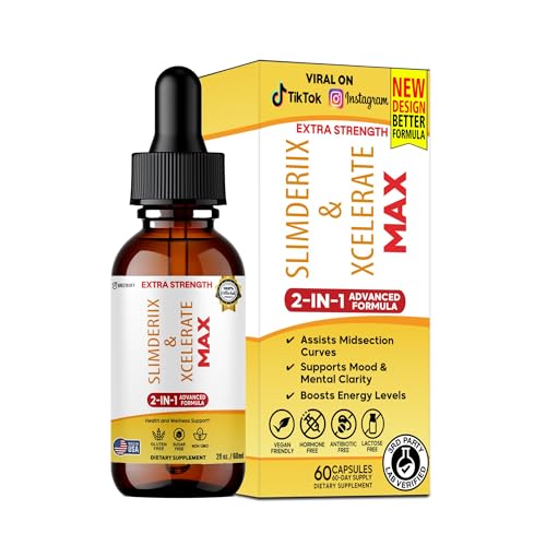 Extra Strength Slimderiix & Xcelerate Max Liquid Drops 2-in-1 Advanced Formula 60 Servings 2 fl oz