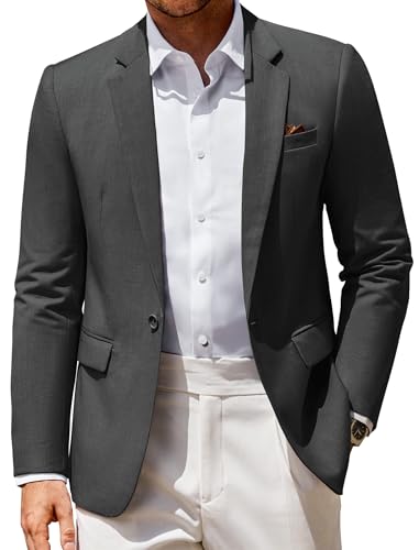 Vssjavun Mens Blazer Casual Sport Coat Lightweight Slim Fit One Button Suit Jacket
