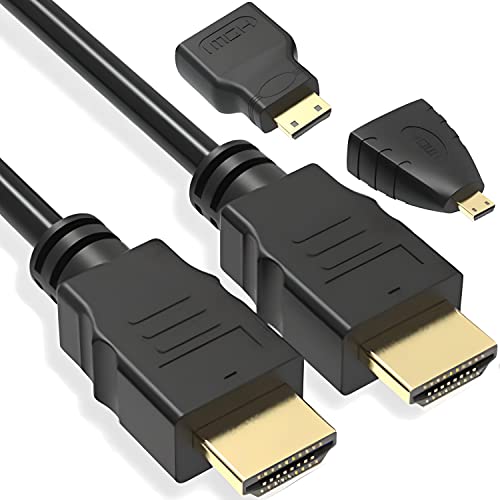 Retoo HDMI-Kabel 3in1 1,5m Adapter zu Mini-HDMI und Micro-HDMI unterst&uuml;tzt Full HDTV 1080P Multifunktionales HDMI Kabel f&uuml;r TV/Projektor/Monitor/Digitalkamera Micro und Mini HDMI-Adapter