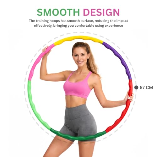 Image of Hula Hoop, Exercise Ring for Fitness for Boys, Girls, Kids and Adults (Multicolor), Hoola Hoop, Adjustable Design, use for Lose Weight, Fat Burning Healthy.