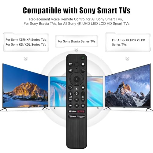 Image of Voice Remote Replacement for Sony TV Remote, for Smart Bravia TVs, for All 4K UHD LED LCD HD Smart TVs, for X80K X90K W830K A80K X95K X85K Series TV