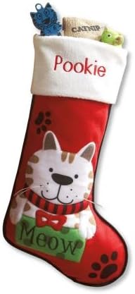 Lillian Vernon Personalized Pet Christmas Stocking for Cats – 18” L, Polyester